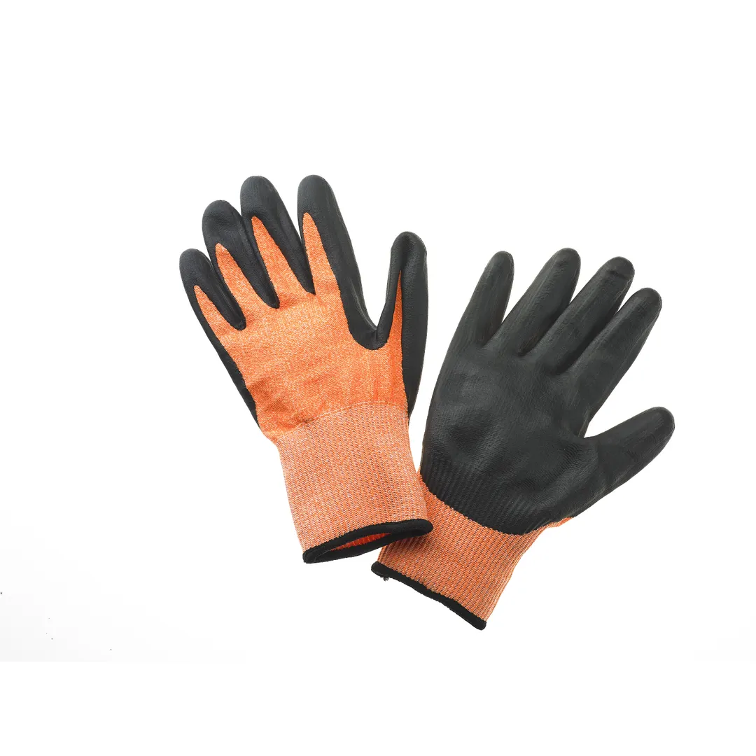 Mercer M334251X XLarge Cut‑Resistant Glove – Orange/Black Cuff, HPPE, Nitrile‑Coated, ANSI A4