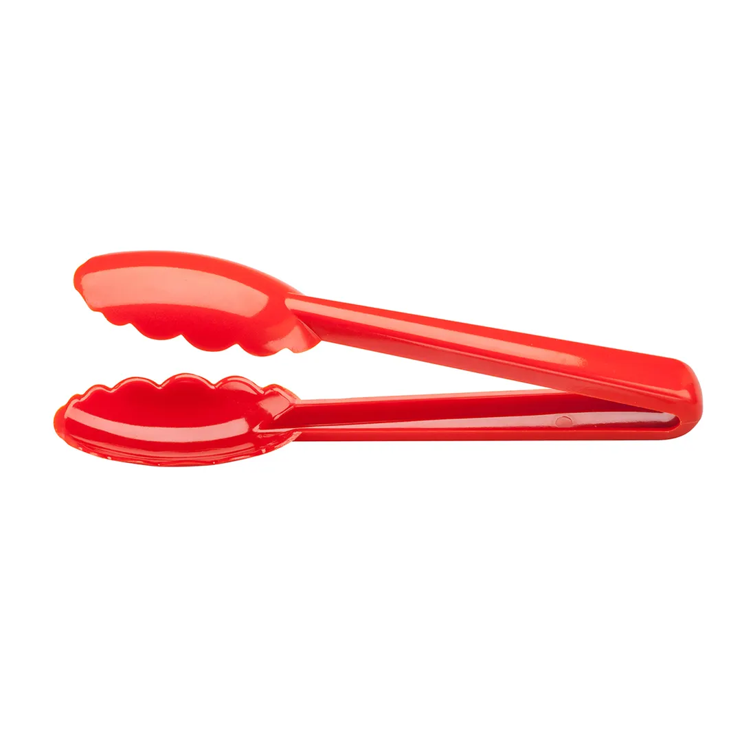 Mercer M35100RD Plastic Serving Tongs, 9½" Length, Red Nylon, 7‑9" Size, NSF, 430°F Heat‑Resistant
