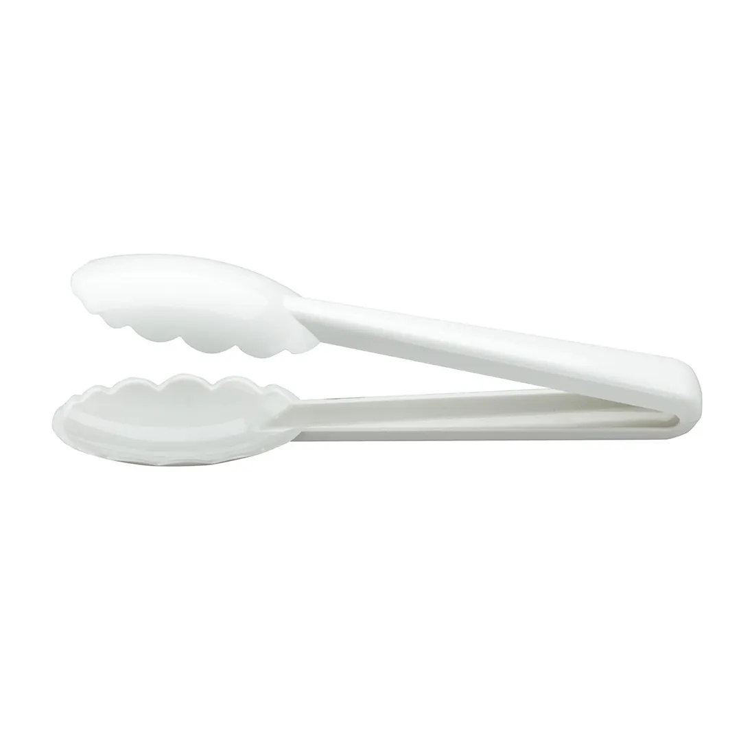 Mercer M35100WH Plastic Serving & Utility Tongs, 9-1/2", Nylon Rated To 430°F, White, NSF-Approved