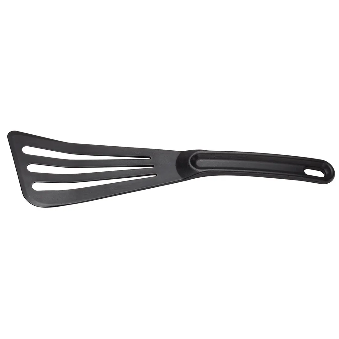 Mercer M35110BK Plastic Slotted Turner, 3‑1/2" Blade x 12" Black Nylon Handle, 430°F Heat‑Resistant