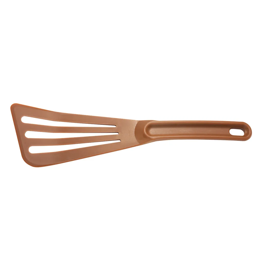 Mercer M35110BR Plastic Turner – 3½" x 12" Slotted Nylon Blade, Brown Handle, Heat‑Resistant 430°F
