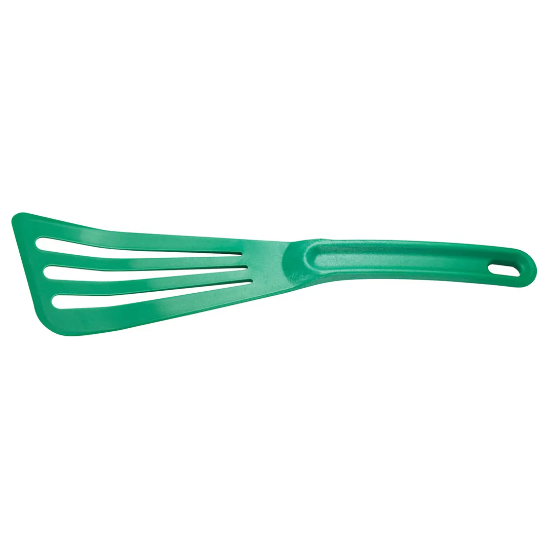 Mercer M35110GR Plastic Turner – 3½" Slotted Blade, 12" Nylon Handle, Green, 430°F Heat‑Resistant