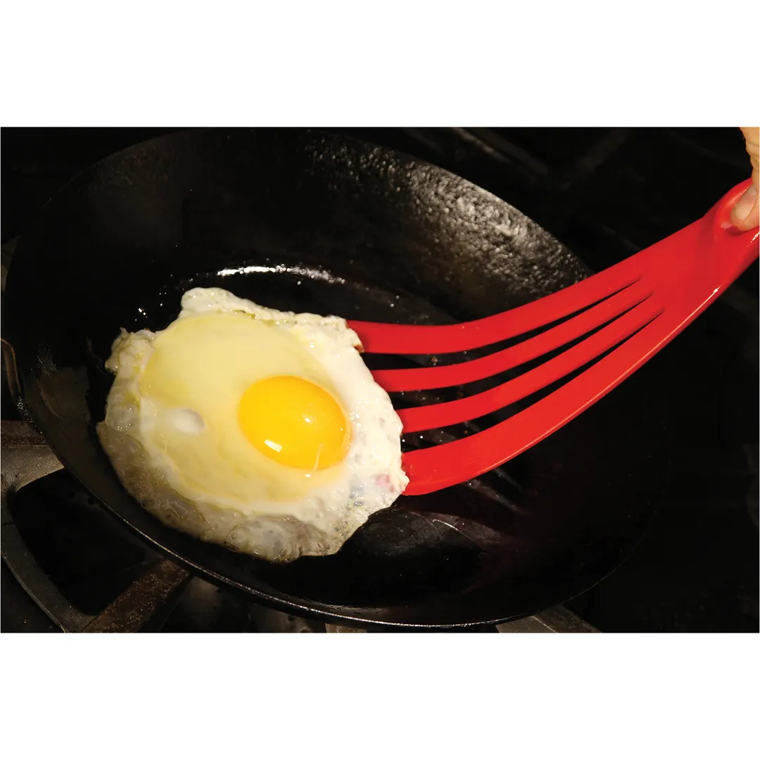 Mercer M35110RD - Plastic Slotted Turner, 3½" Blade/12" Red Nylon Handle, Edge, Heat‑Resistant 430°F