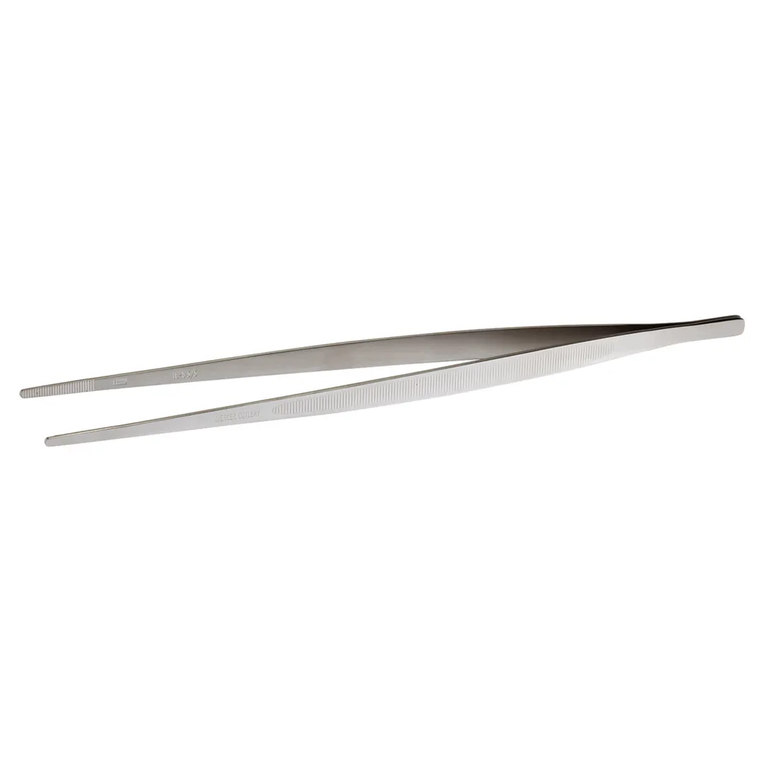 Mercer M35132 Tongs – 11-3/4" Straight, Serrated Exterior, Serrated Tip, 18/8 Stainless Steel