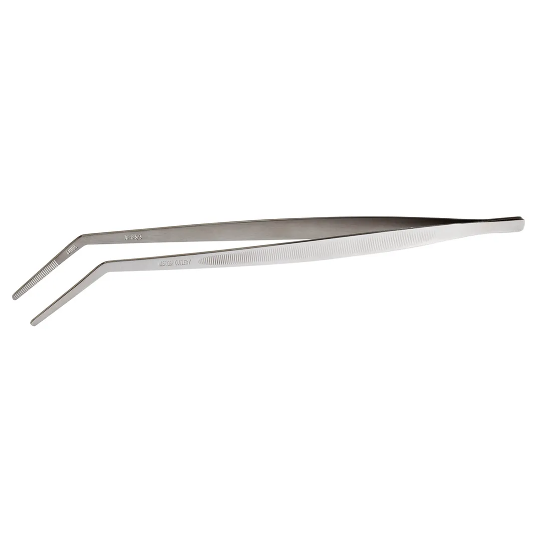 Mercer M35133 Tongs 11-3/4" Curved Tip Micro‑Serrated Outside, Serrated Inside, 18/8 Stainless Steel