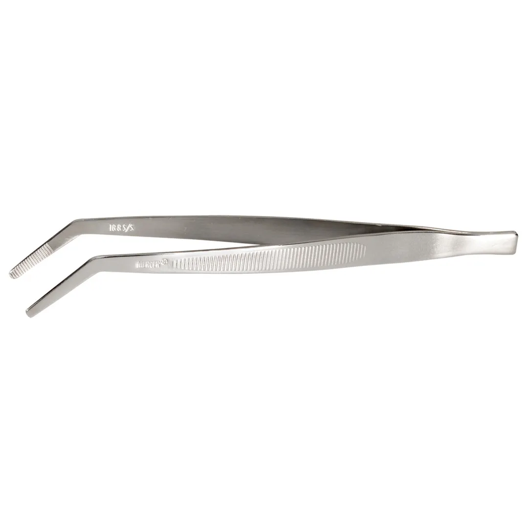 Mercer M35134 Tongs - 6"1/8 Curved Tip, Serrated Edge & Tips, 18/8 Stainless Steel, 3-9" Size