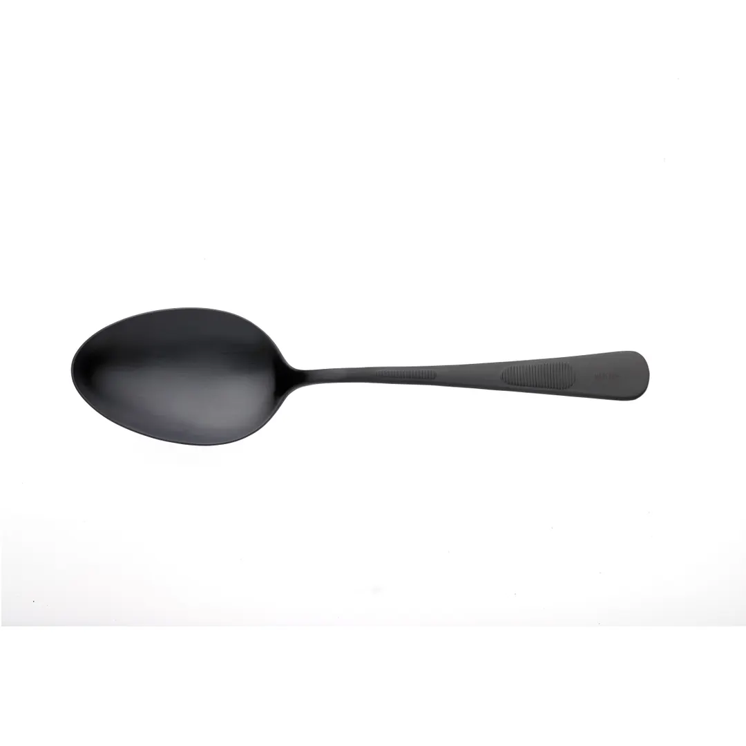 Mercer M35138BK Plating Spoon, 9" , 1-1/3 oz, Black Matte, 18/8 Stainless Steel Micro‑Serrated