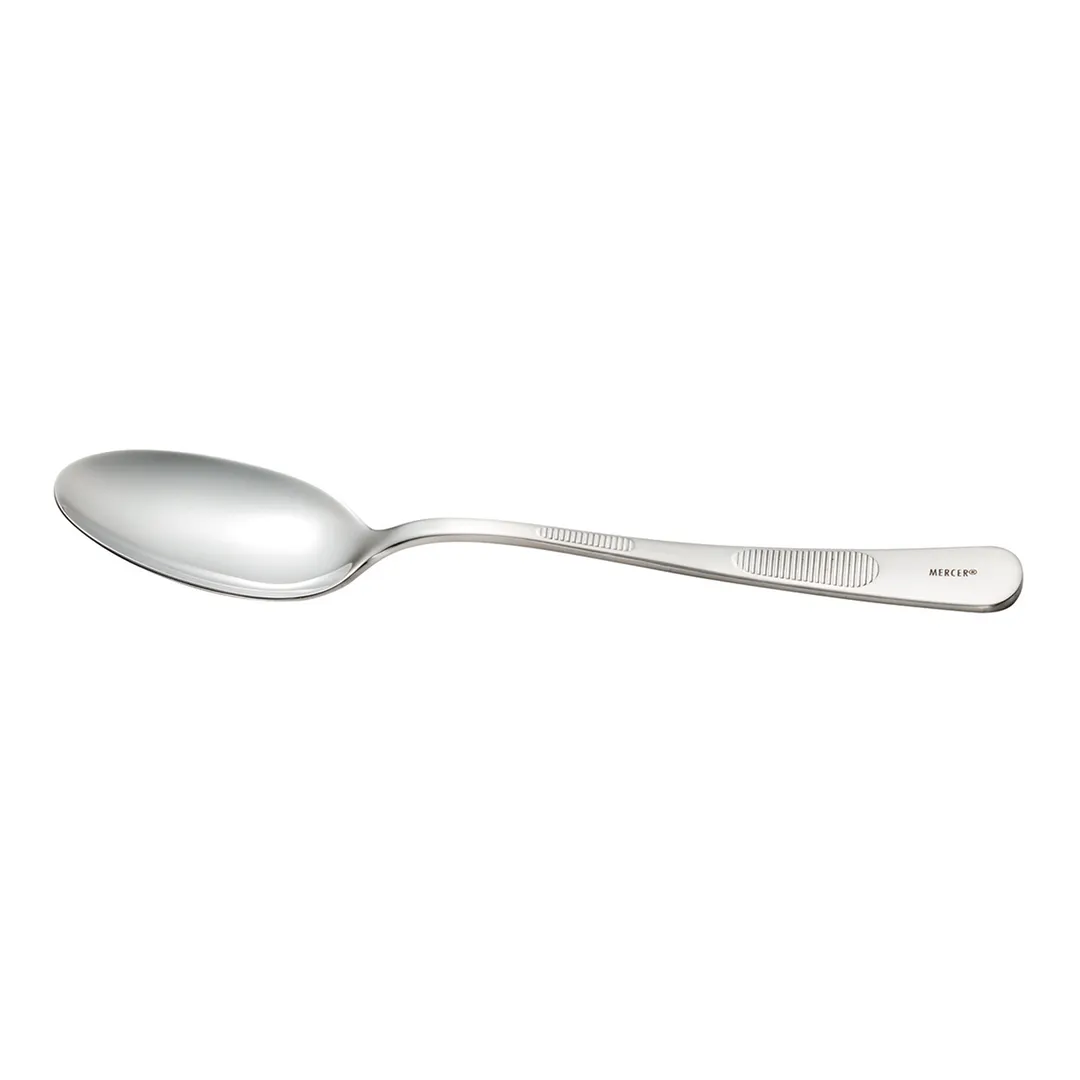 Mercer M35140 Plating Spoon - 1-1/3 oz, 7-7/8" Length, Micro-Serration, Satin, 18/8 Stainless Steel