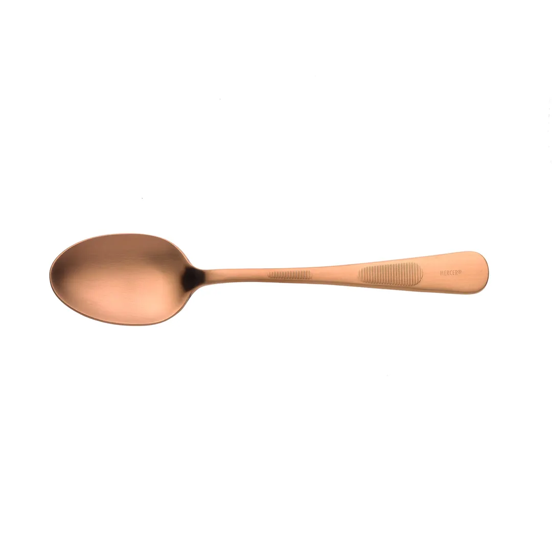 Mercer M35140RG Plating Spoon 1-1/3 oz 7-7/8" Bowl, Serrated Grip, Rose Gold 18/8 Stainless Steel