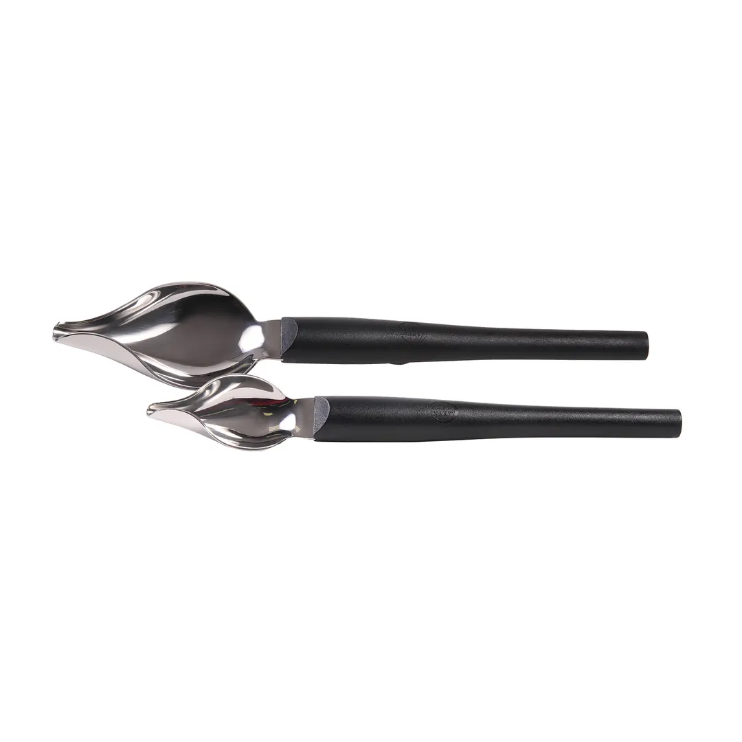 Mercer M35147 Spoon Set - 7" & 7-7/8" Tapered Tip Spoons, Nylon Handle, 18/8 Stainless Steel Bowl