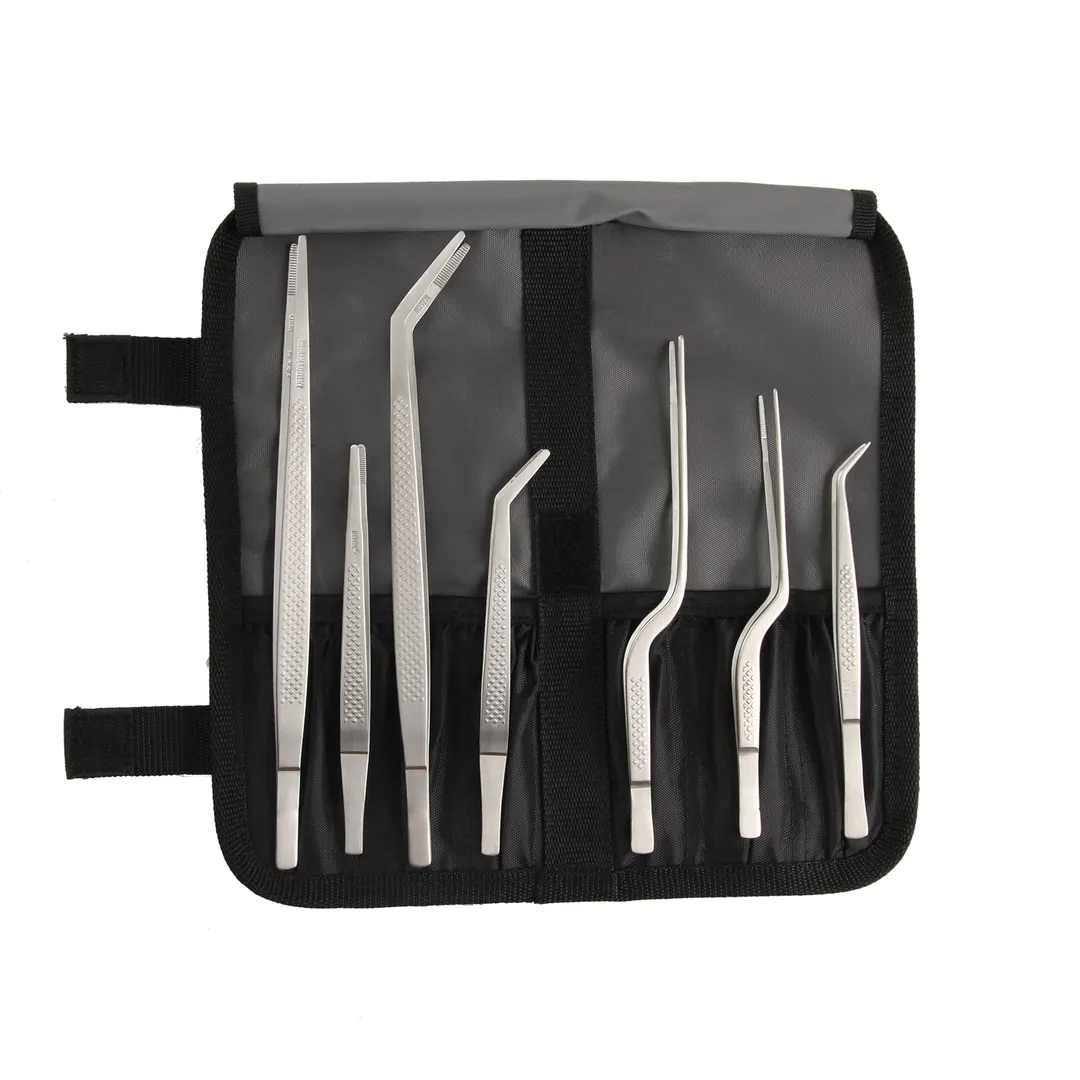 Mercer M35154 Tongs Kit – Steel 8‑Piece Set with 9‑3/8", 6‑1/8", 7‑7/8" & 6‑1/2" tongs and roll bag