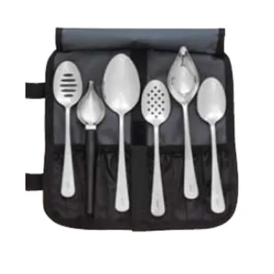 Mercer M35155 Plating Spoons II 7‑Piece Stainless Steel Set, Includes 7‑7/8" and 9" Spoons - 7/Set