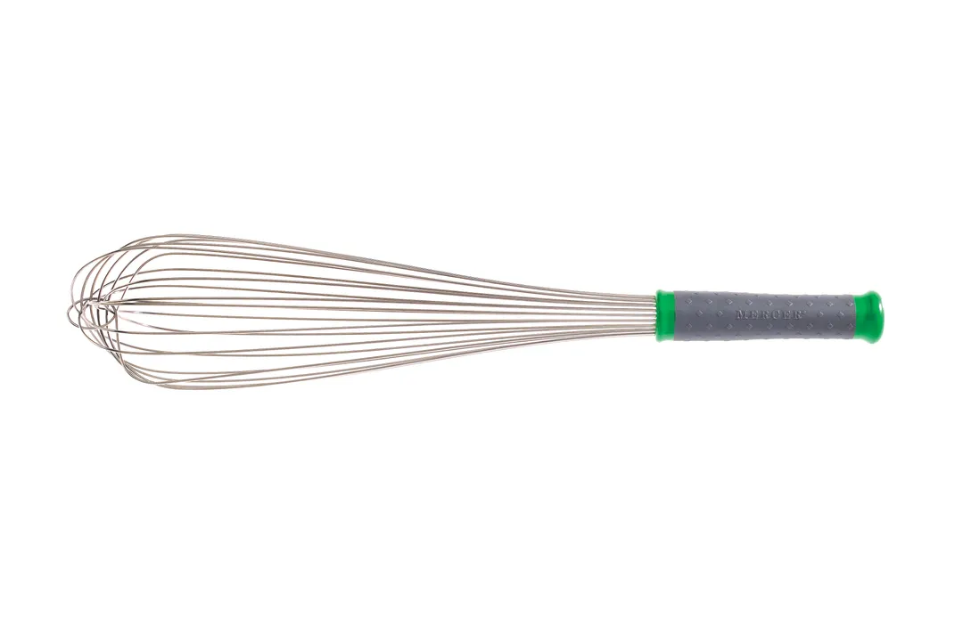Mercer M35203 Piano Whip, 16" 18/8 Stainless Steel Wire, NSF, Nylon Handle with Color-Coded Ends