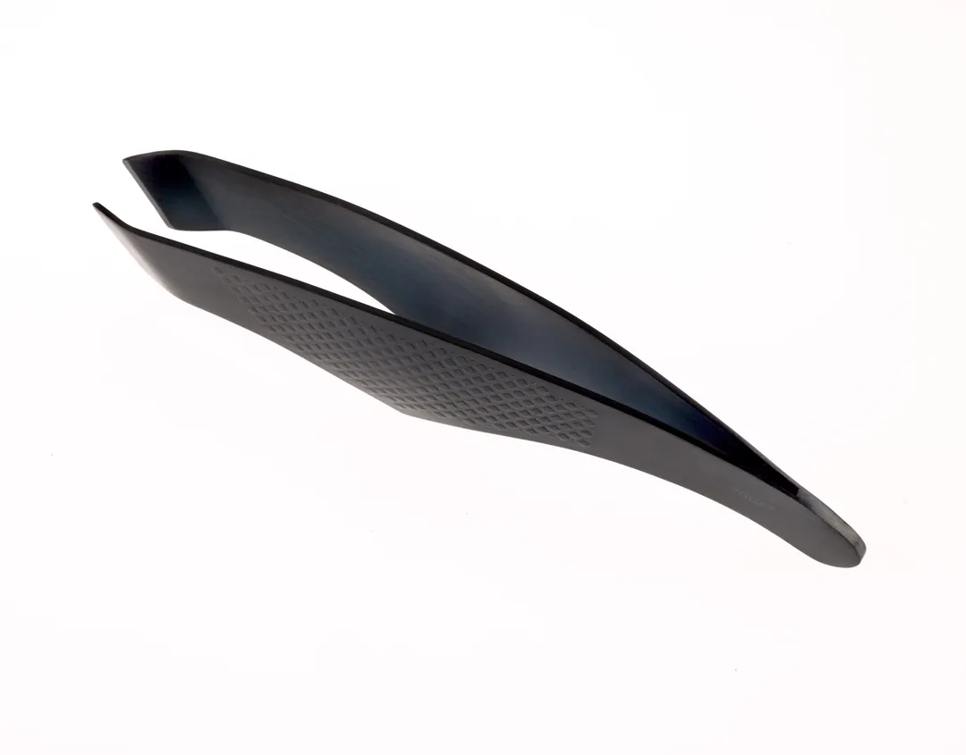 Mercer M35251BK Precision Plus Fish Bone Tweezer, 5-5/8" Black, Stainless Steel, Beveled Edges