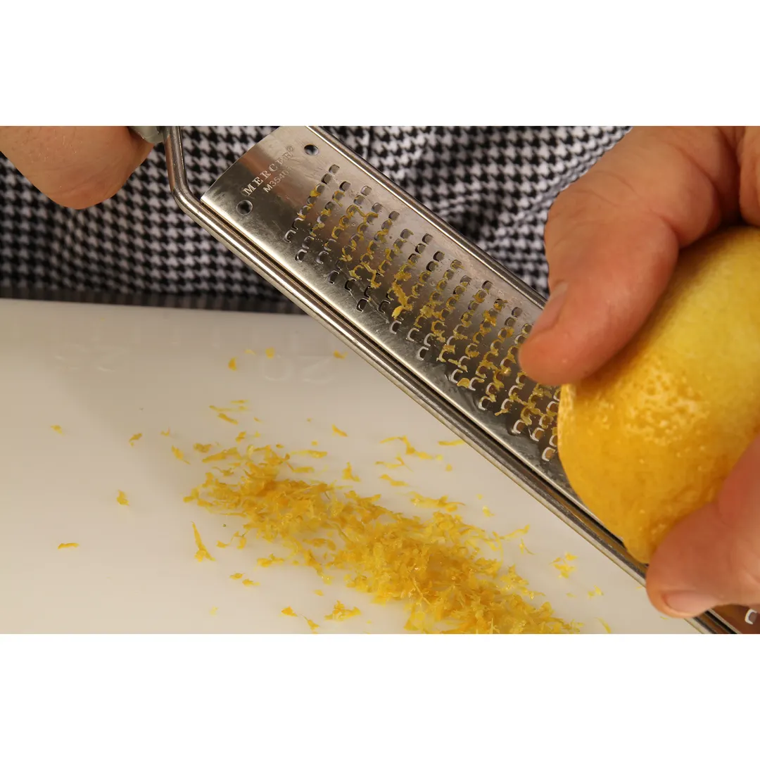 Mercer M35401 Lemon Lime Zester, 8-7/8" x 1-3/16" Steel Blade, 15", Plastic Handle, Hanging Hole