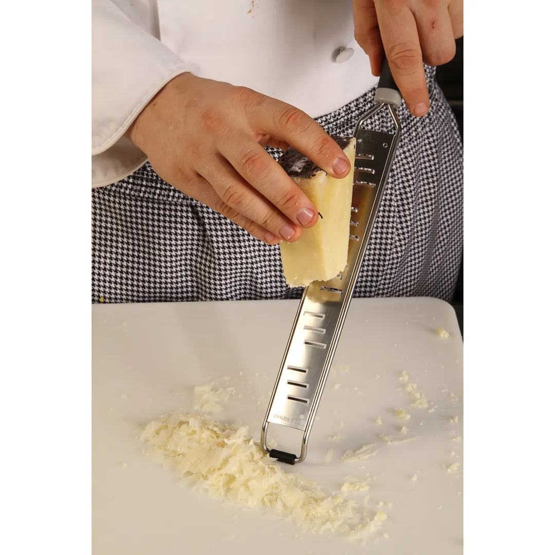Mercer M35403 Manual Grater, 13"+ Overall, Stainless Steel Blade, Plastic Santoprene Handles