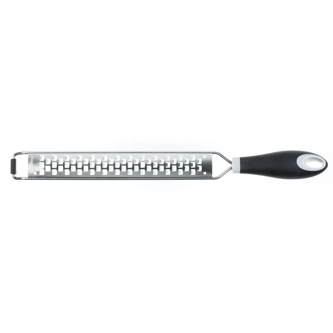 Mercer M35405 Grater – 8‑7/8" x 1‑3/16" Blade, 15" Length, 18/8 Blades, Santoprene Handle, Cover