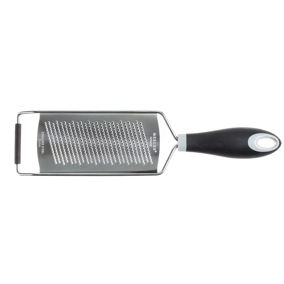 Mercer M35406 Zester – 5‑3/8"×2‑7/8" Blade, 11‑1/2" Length, 18‑8, Plastic Handle, Hang Hole, Cover