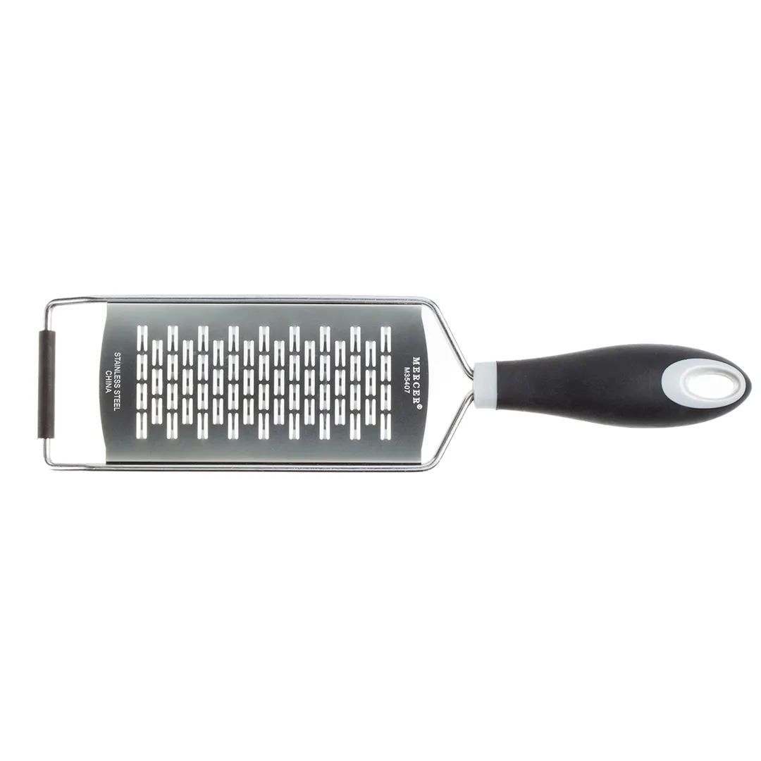 Mercer M35407 MercerGrates Grater, 5‑3/8" x 2‑7/8" Blade, 18/8 Blades, Handles, Hole, Cover