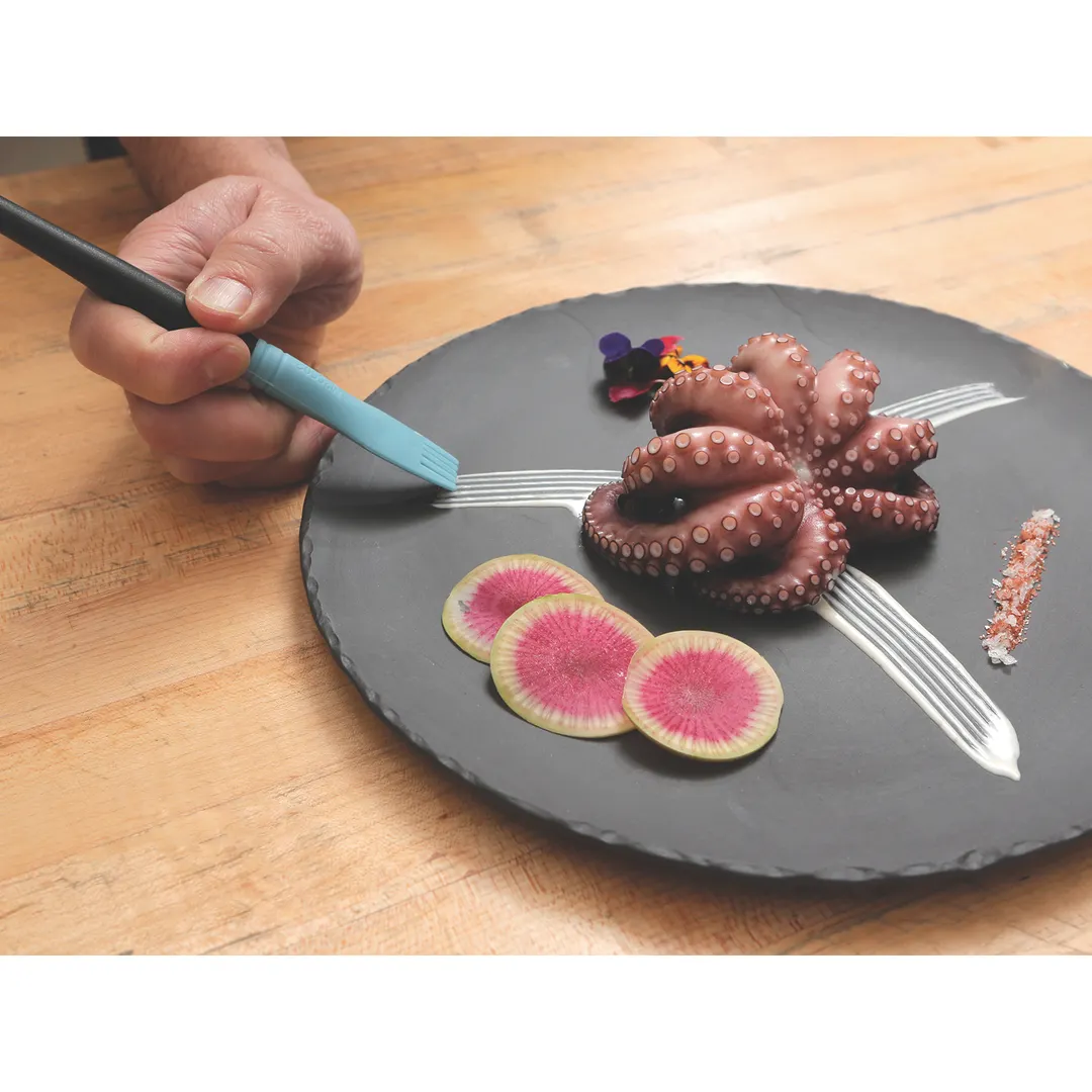 Mercer M35602 Silicone Brush Comb, 7-5/8" Length, 3/4" Head, Color‑Coded Handle, Dishwasher Safe