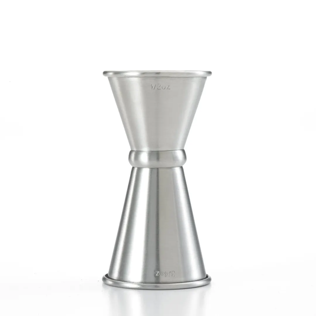 Mercer M37000 Japanese Bar Jigger, 1/2 Oz & 3/4 Oz Capacities, 18/8 Stainless Steel, Markings