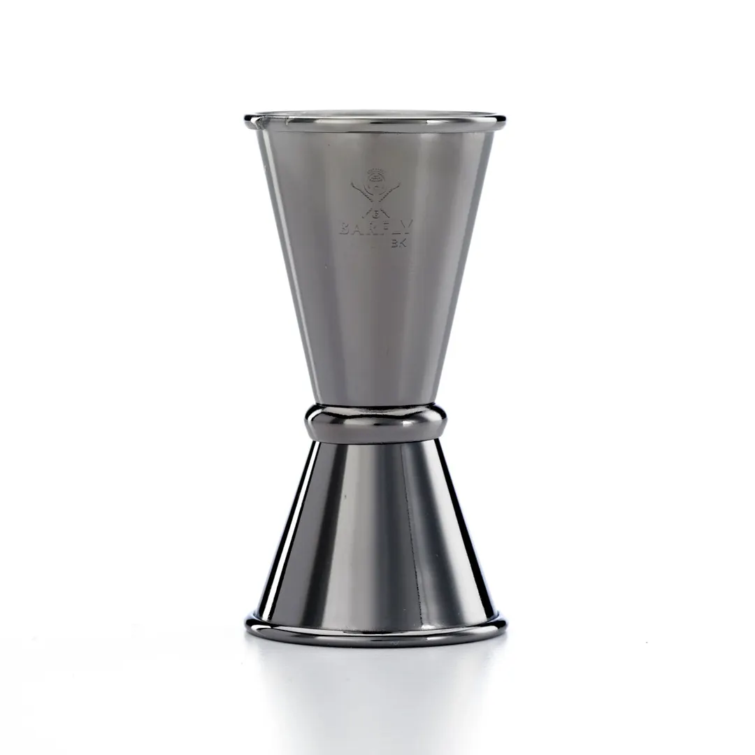 Mercer M37000BK Bar Jigger, 1/2 oz & 3/4 oz, 18/8 Stainless Steel, Gun Metal Black-Plated