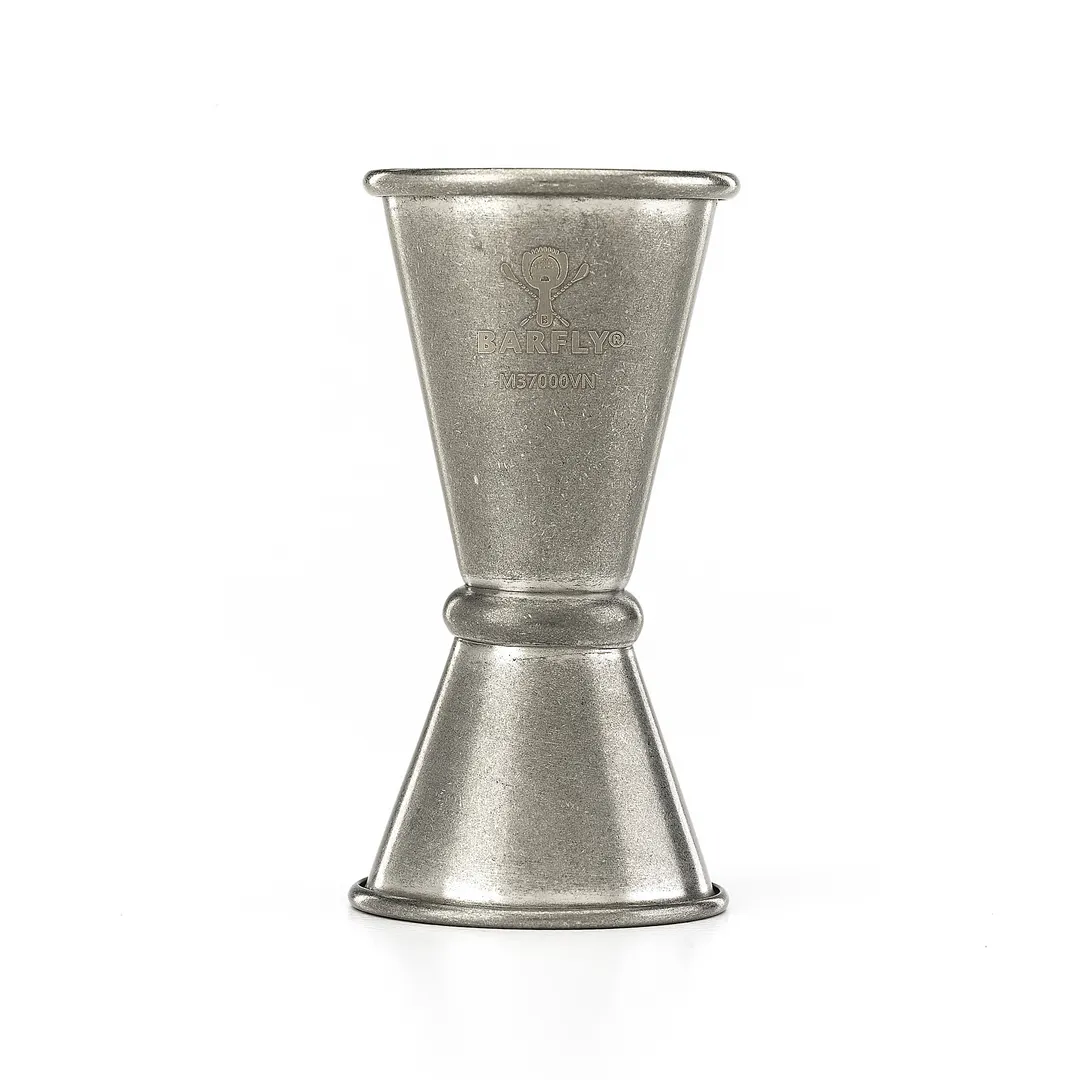 Mercer M37000VN Barfly Style Jigger, 1/2 oz & 3/4 oz, 18/8 Stainless Steel, Vintage