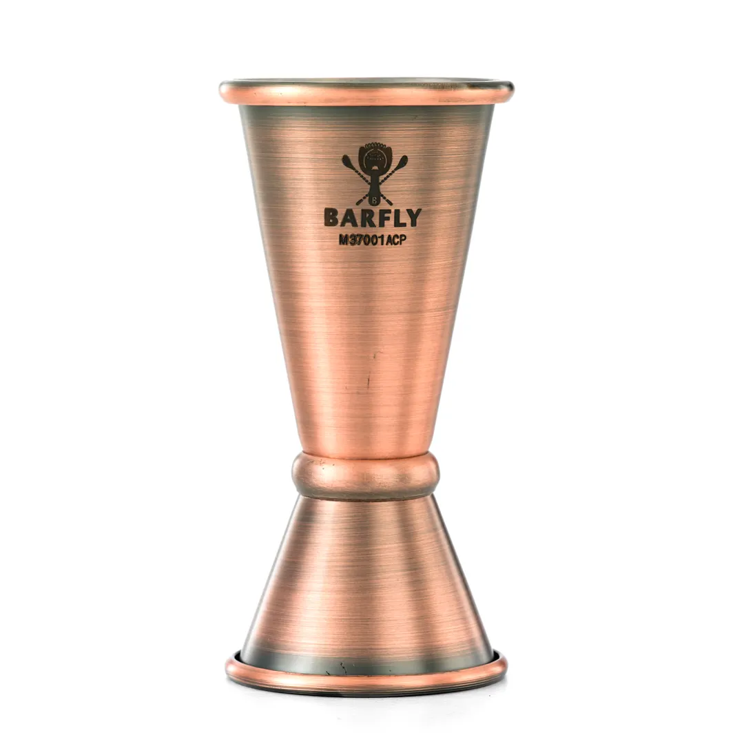 Mercer M37001ACP Barfly Jigger, 20 ml (0.67 oz) & 40 ml (1.35 oz), 18/8 Steel, Copper‑Plated