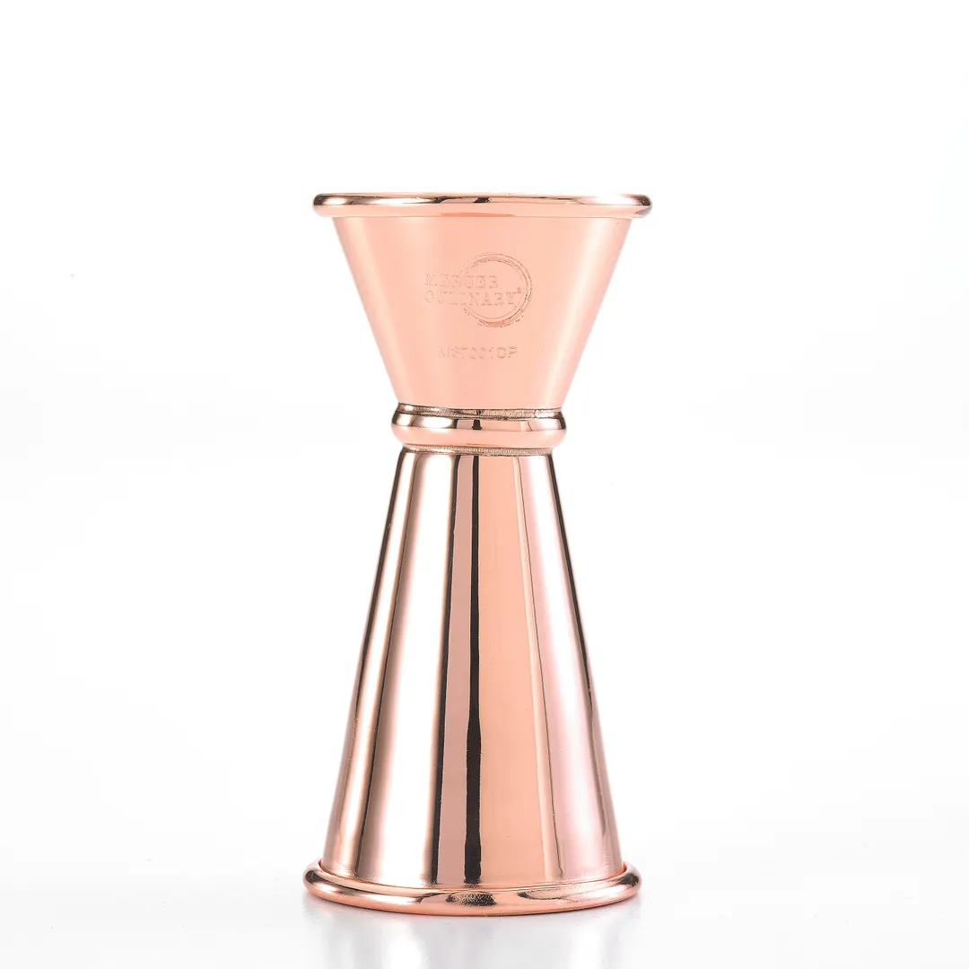 Mercer M37001CP Jigger, 20 Ml / 0.67 Oz Small & 40 Ml / 1.35 Oz Large, 18/8 Steel, Copper