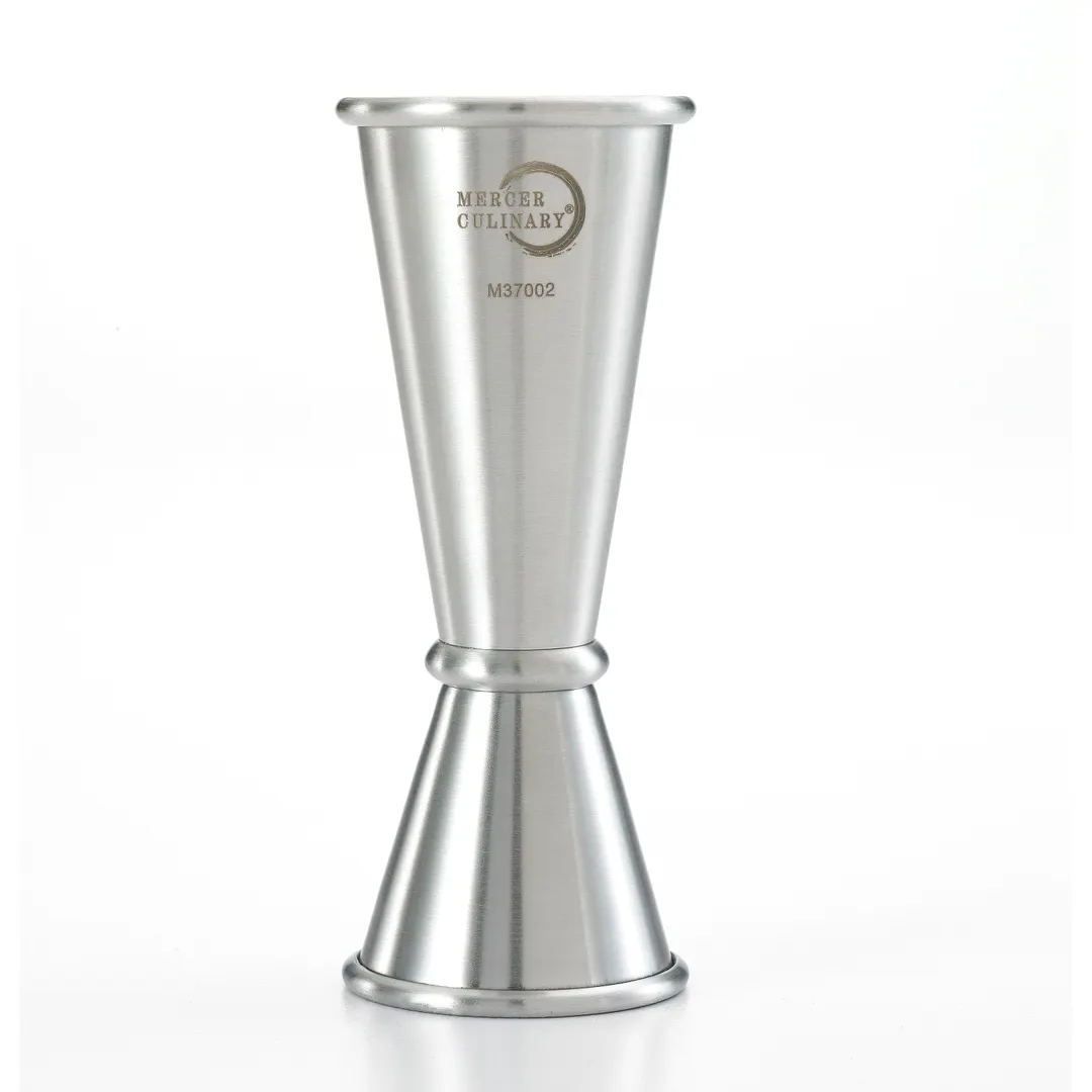 Mercer M37002 Bar Jigger, 25 ml (0.67 oz) Small & 50 ml (1.69 oz) Large, 18/8 Steel with Markings