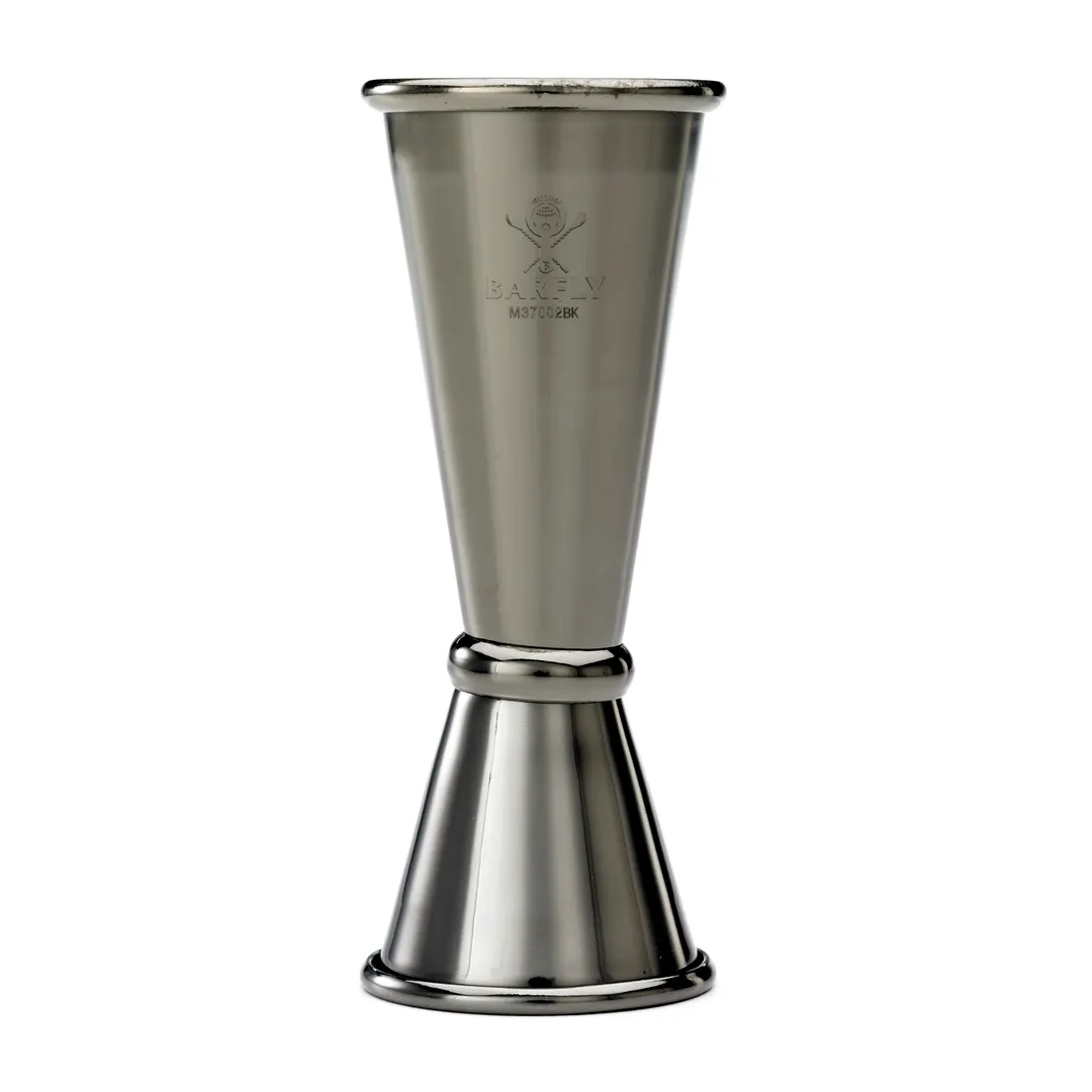 Mercer M37002BK Bar Jigger, 25 ml / 0.67 oz & 50 ml / 1.69 oz, Stainless Steel, Black‑Plated