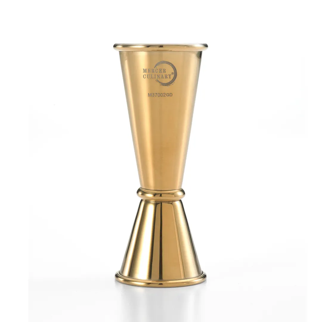 Mercer M37002GD Barfly Jigger, 25 ml / 0.67 oz & 50 ml / 1.69 oz, Stainless Steel, Gold