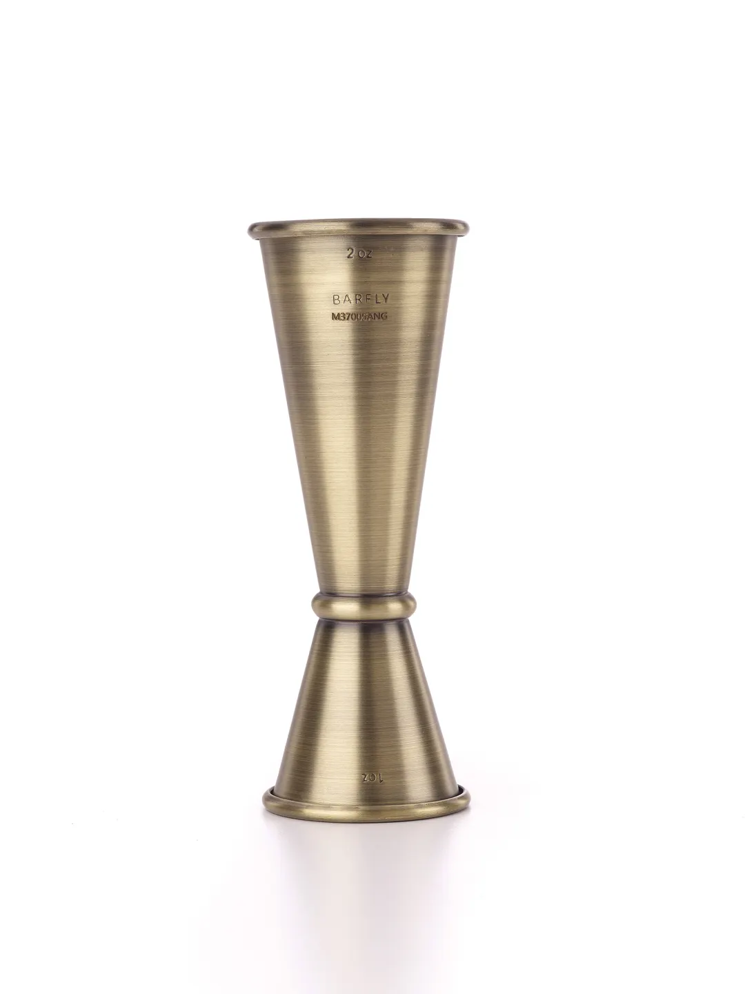Mercer M37005ANG Bar Jigger, 1 Oz & 2 Oz, 18/8 Stainless Steel, Antique Gold‑Plated