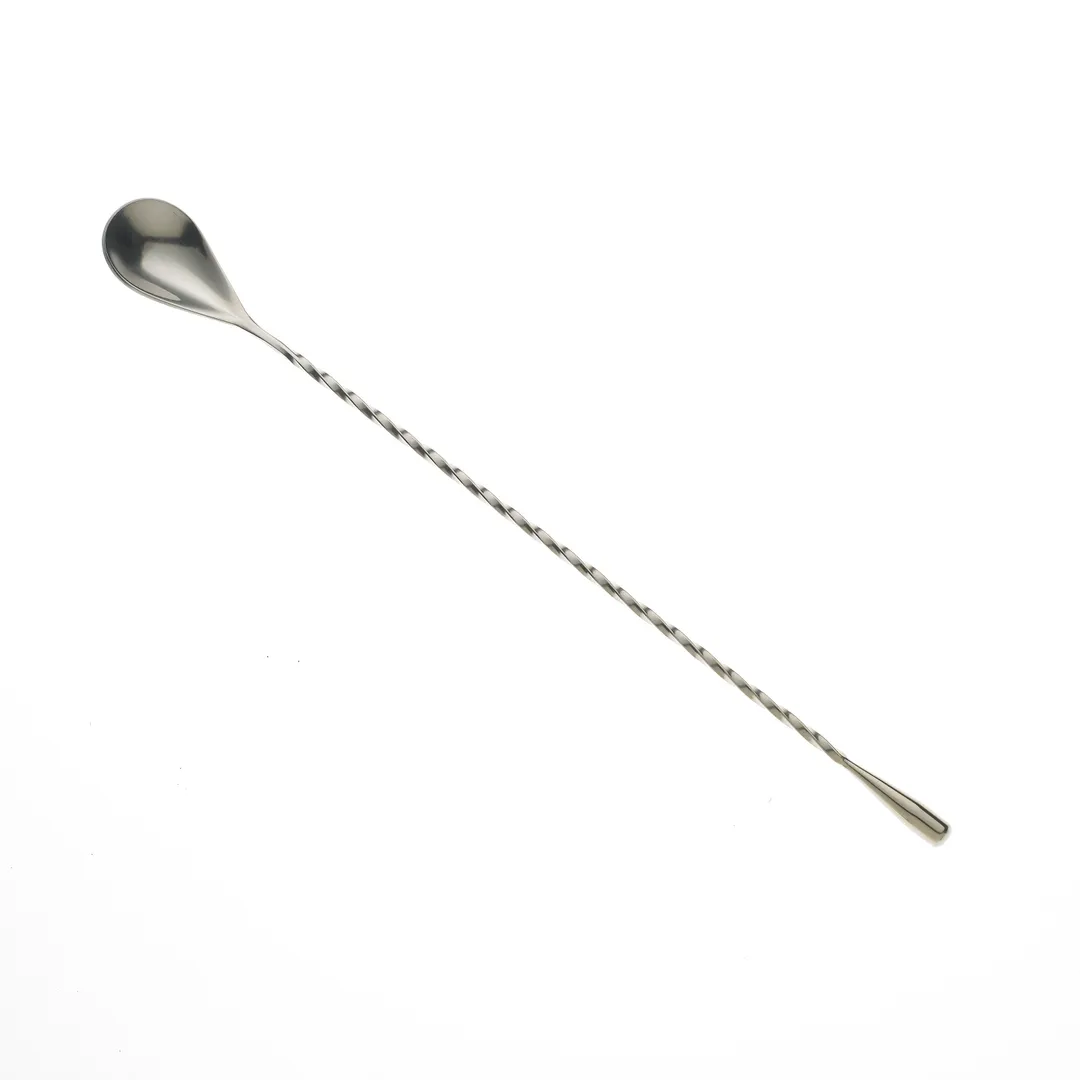 Mercer M37012 Barfly Bar Spoon - 11" Teardrop End, Twisted Stem, One-Piece 18/8 Stainless Steel