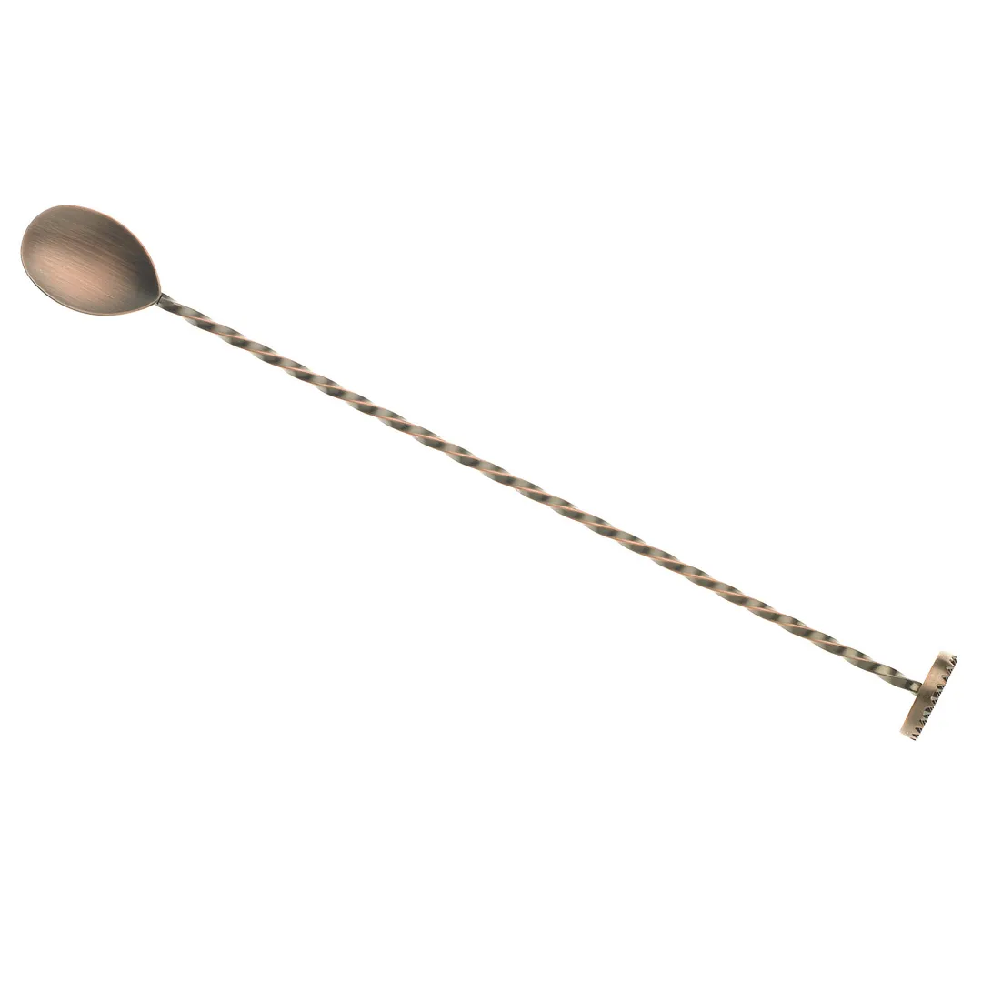 Mercer M37018ACP Barfly Bar Spoon with Muddler, 11-13/16" 18/8 Stainless Steel, Copper‑Plated