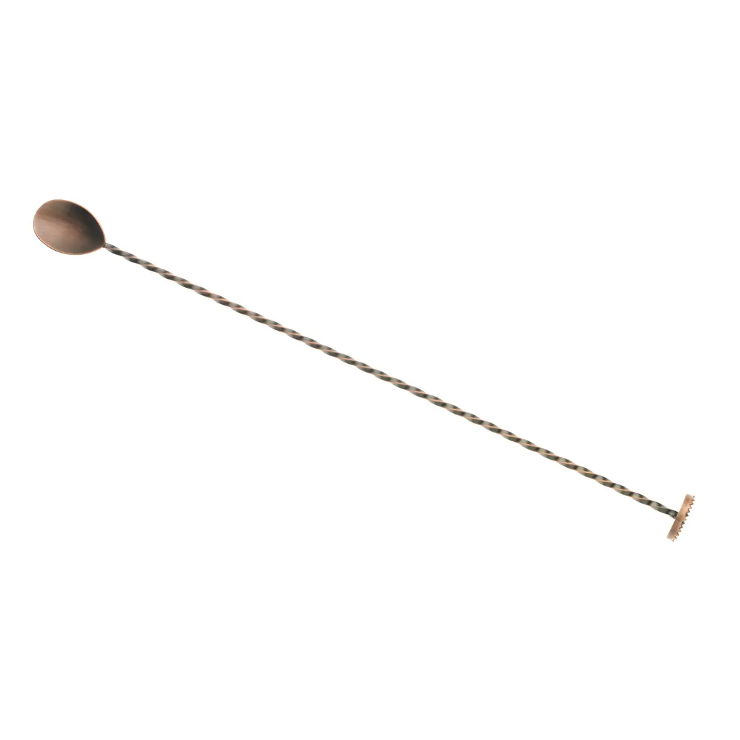 Mercer M37019ACP Barfly Bar Spoon with Muddler, 15-3/4" Twisted Stem, 18/8 Steel, Copper