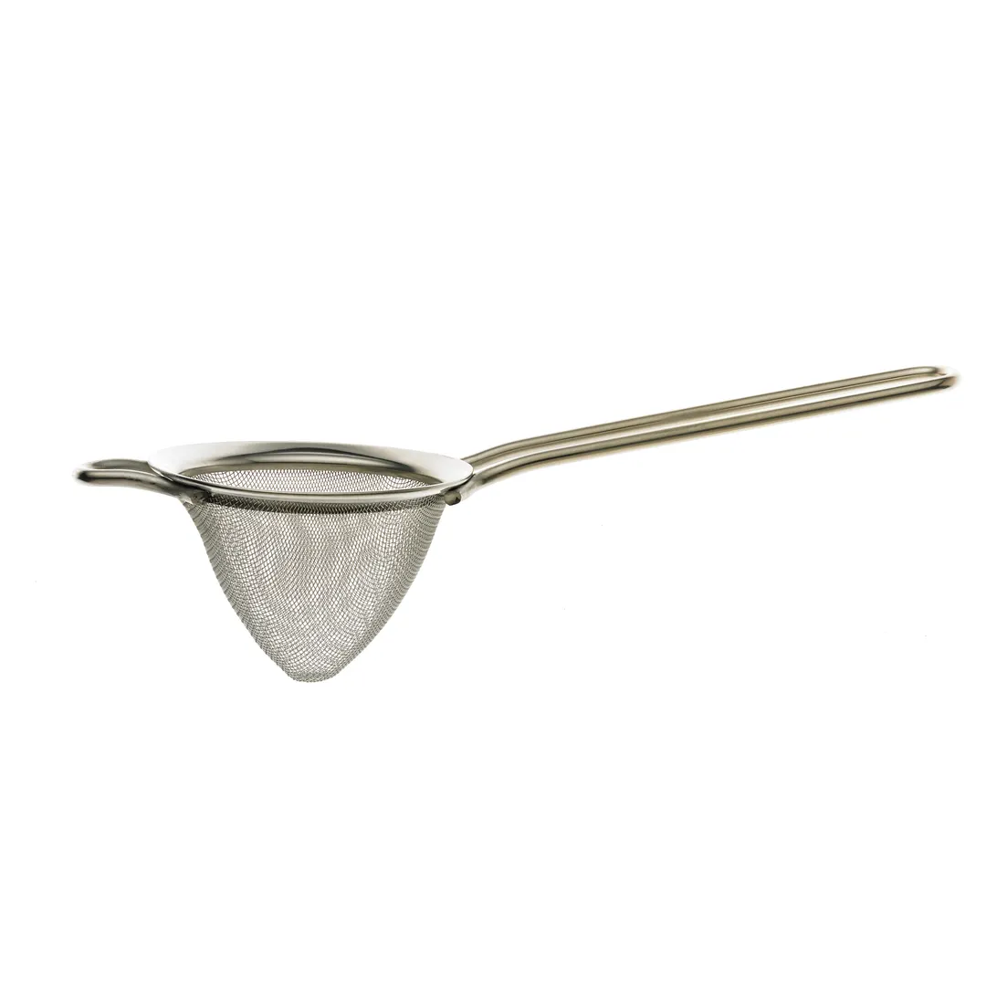 Mercer M37025 Mesh Strainer – 3‑1/2" Bowl, 10‑3/8" Length, Single Fine Mesh, 18/8 Stainless Steel