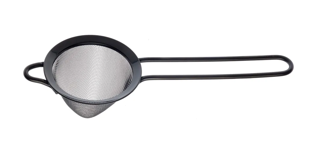 Mercer M37025BK Mesh Strainer, 3-1/2" Bowl, 10-3/8" Length, Fine Mesh, 18/8 SS, Black‑Plated Finish
