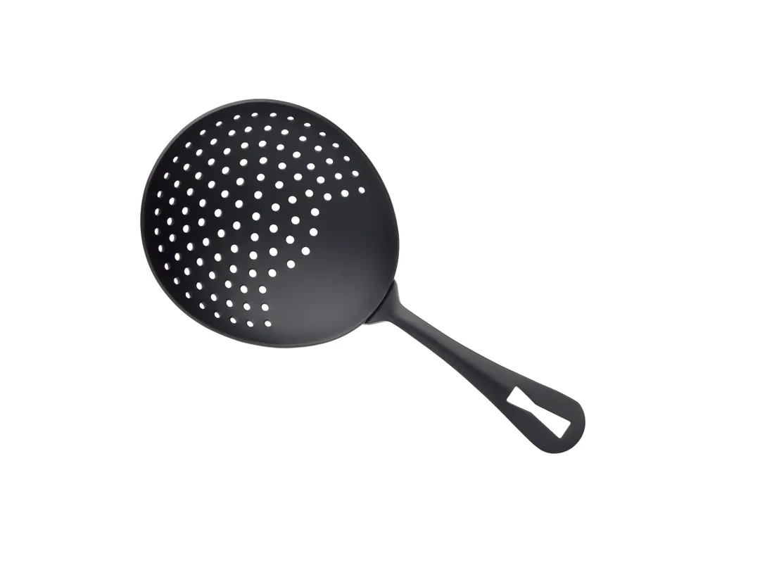 Mercer M37028MBK Barfly Julep Strainer 6.5" Welded Handle/Hole 18/8 Steel Core Matte Black