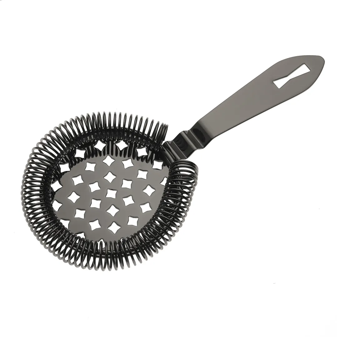 Mercer M37037BK Hawthorne Bar Strainer, 6-7/8" Length, 18/8 Stainless Steel, Black‑Plated