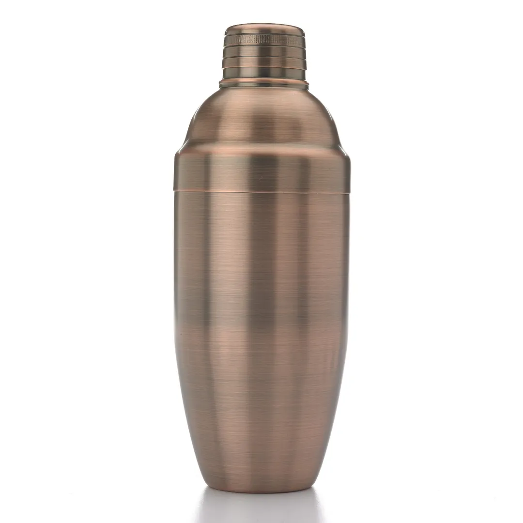 Mercer M37039ACP Barfly Cocktail Shaker, 24‑Oz 3‑Piece, 18/8 Core, Antique Copper‑Plated