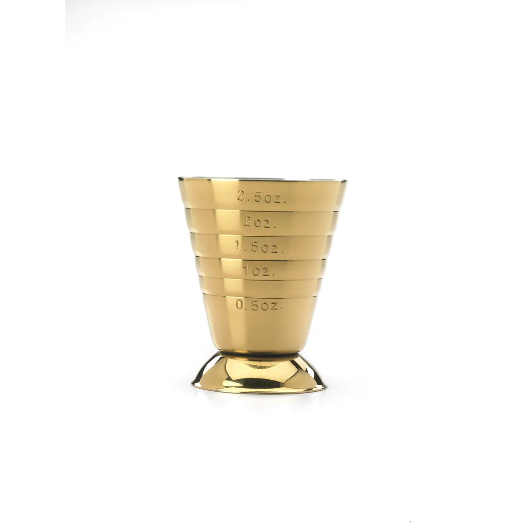 Mercer M37069GD Barfly Jigger, 2.5 oz (5 Tbsp/7.5 ml) & 0.25 oz, Steel Gold-Plated