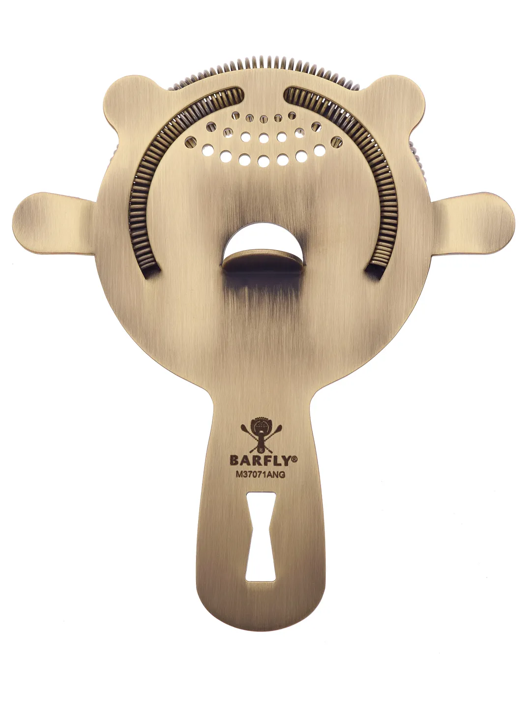 Mercer M37071ANG Barfly Bar Strainer, 5-5/8" 4-Prong, Spring & Hole, 18/8 Steel, Gold-Plated
