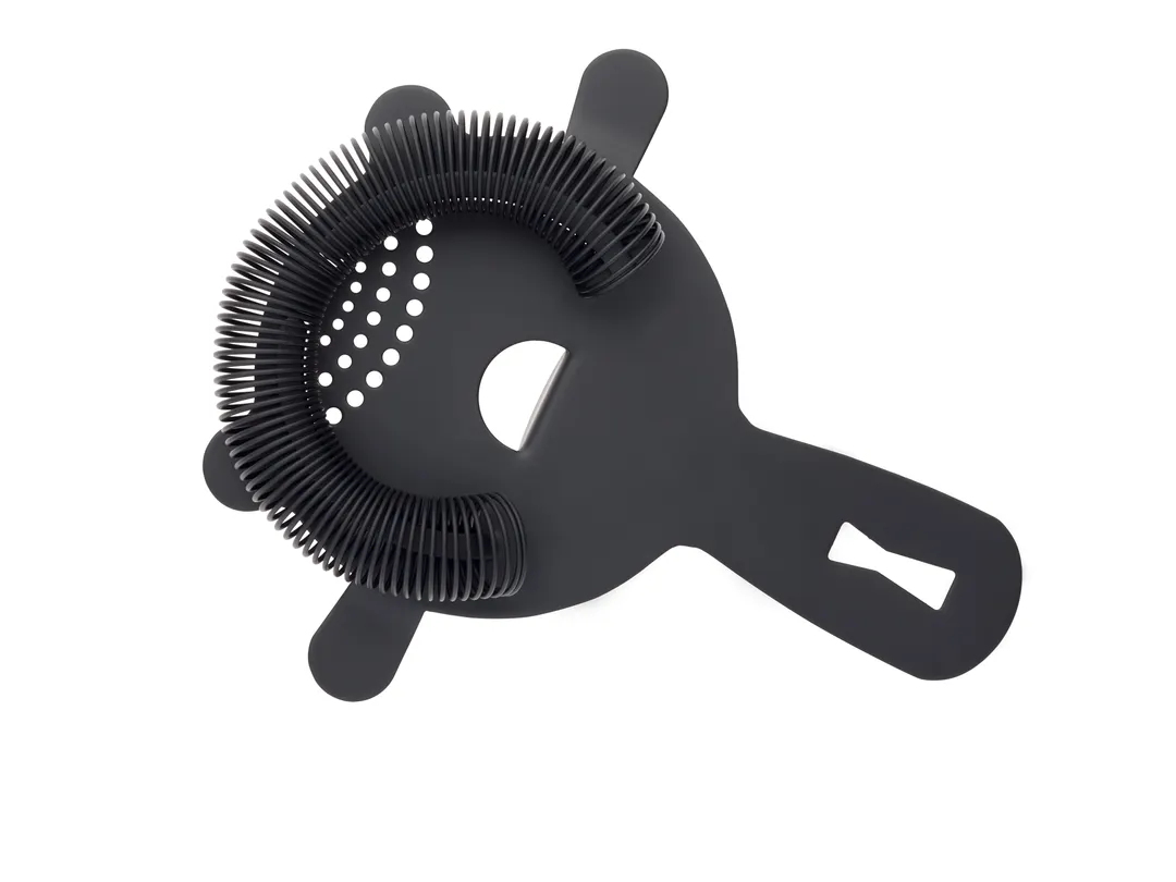Mercer M37071MBK Bar Strainer, 5-5/8", Heavy-Duty 4-Prong, Replaceable, Core, Black-Plated