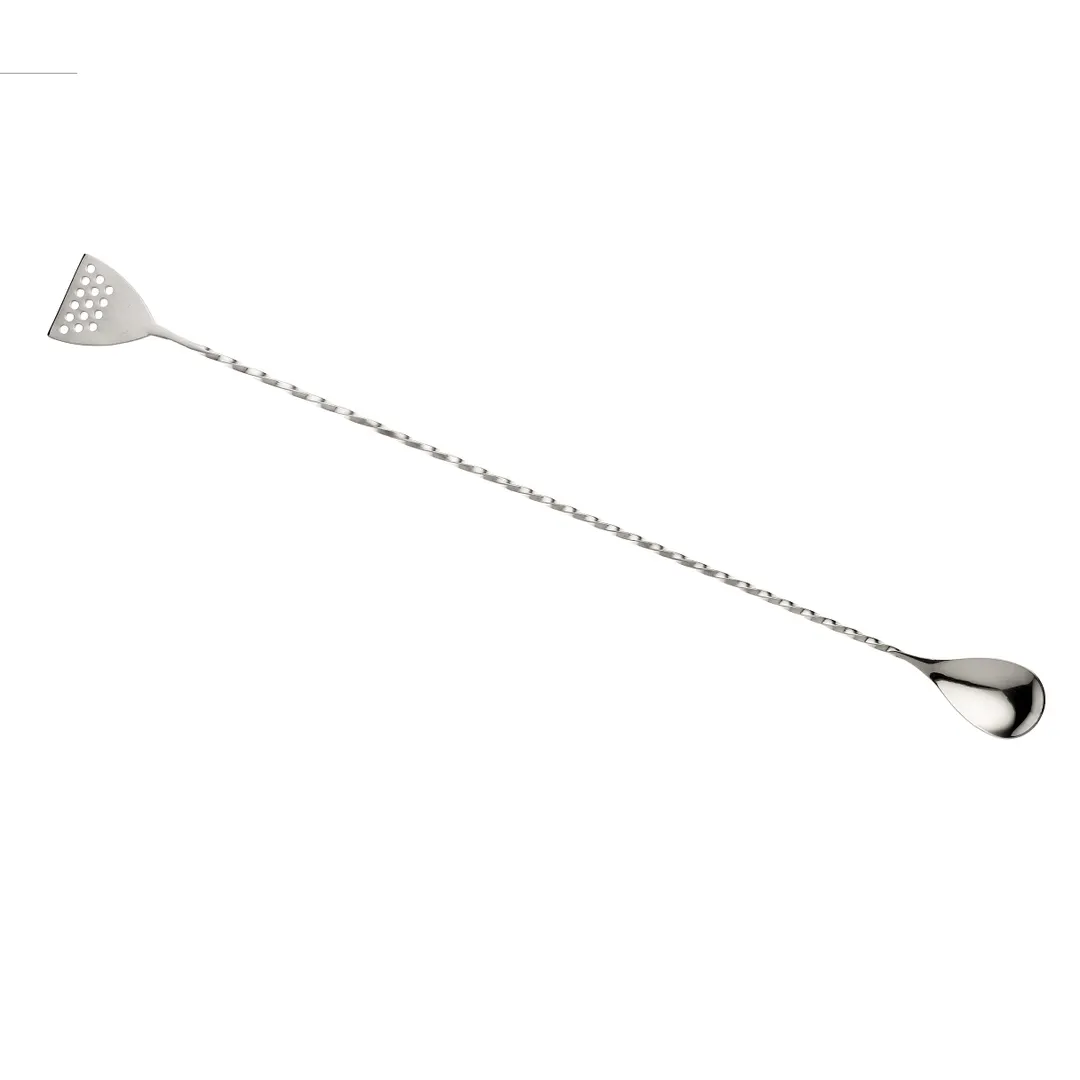 Mercer M37072 Barfly Bar Spoon – 15-3/4" (40 cm) Strainer End, Twisted Stem, 18/8 Stainless Steel
