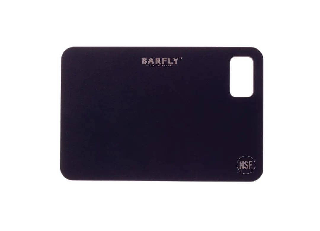 Mercer M37137BK Barfly Board, Black 6" x 9" Composite Cutting Board Built‑In Hole, NSF