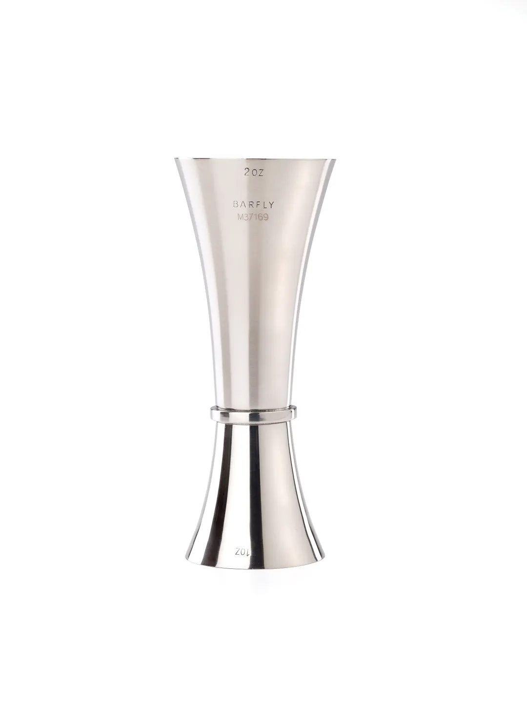 Mercer M37169 Heavy-Duty Jigger, 1-Oz & 2-Oz, 18/8 Stainless Steel, Internal -1/4, -1/2, -3/4, 1-1/2 Oz Marks