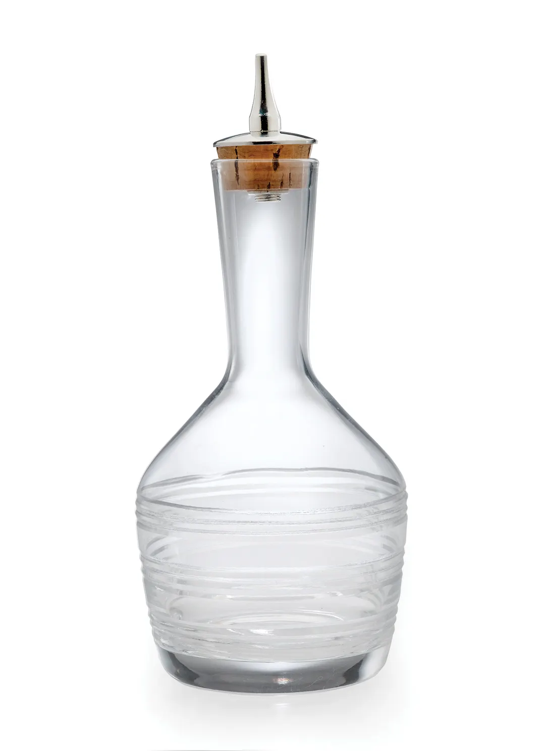 Mercer M37190 Barfly Bitters Bottle, 6.8 oz (200 ml) Glass, 3‑1/8" Dia. × 7" H, Steel Dasher Top Cork