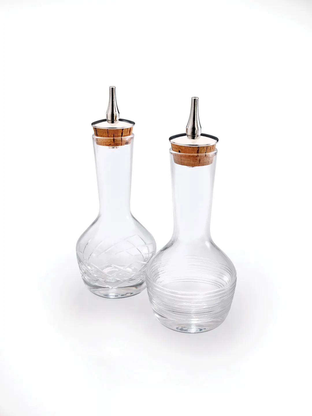 Mercer M37196 Bitters Bottle Set, 3 Oz (90 Ml) Glass, 2-7/8"×6-1/2", Steel Top w/ Cork, M37189/91