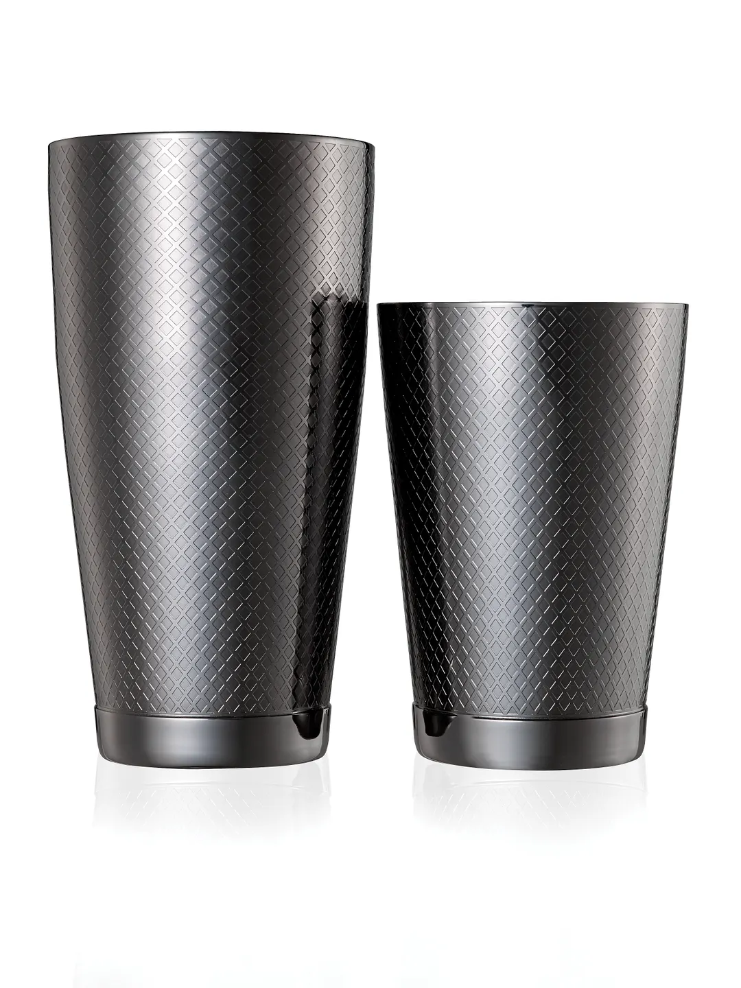 Mercer M37200BK Cocktail Shaker Set, 28 oz & 18 oz Stainless Steel Shakers, Black Exterior Finish